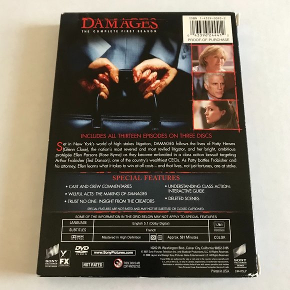 Damages-The Complete First Season DVD set - Picture 2 of 12